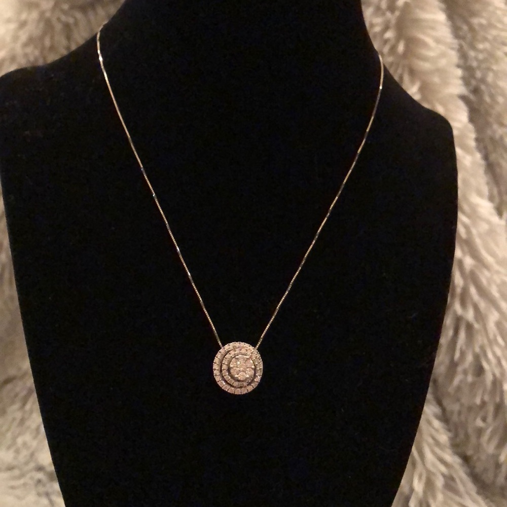 New Zales 1.25 ct Diamond 14k White Gold Necklace